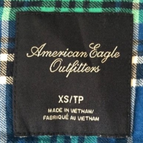 🌵3/$15 American Eagle Womens Flannel Plaid Shirt - Picture 7 of 7